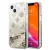 Guess GUHCP13SLGPEGO iPhone 13 mini 5.4" hátlap, tok Peony Liquid Glitter, arany