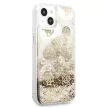 Guess GUHCP13SLGPEGO iPhone 13 mini 5.4" hátlap, tok Peony Liquid Glitter, arany