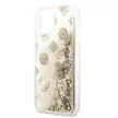 Guess GUHCP13SLGPEGO iPhone 13 mini 5.4" hátlap, tok Peony Liquid Glitter, arany