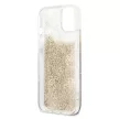 Guess GUHCP13SLGPEGO iPhone 13 mini 5.4" hátlap, tok Peony Liquid Glitter, arany
