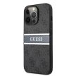 Guess iPhone 13 Pro Max 4G Stripe (GUHCP13X4GDGR) hátlap, tok, sötétszürke