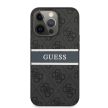 Guess iPhone 13 Pro Max 4G Stripe (GUHCP13X4GDGR) hátlap, tok, sötétszürke