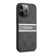 Guess iPhone 13 Pro Max 4G Stripe (GUHCP13X4GDGR) hátlap, tok, sötétszürke