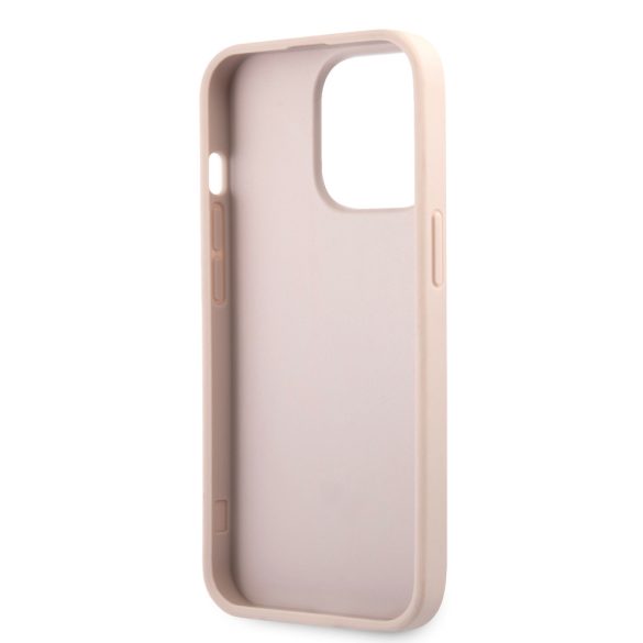 Guess iPhone 13 Pro Max 4G Ring Stand (GUHCP13X4GMRPI) hátlap, tok, rózsaszín