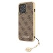Guess iPhone 13 Pro Max 4G Charms Collection (GUHCP13XGF4GBR) hátlap, tok, barna