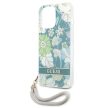 Guess GUHCP13XHFLSN Flower Strap iPhone 13 Pro Max 6.7", hátlap, tok, zöld