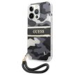 Guess GUHCP13XKCABBK iPhone 13 Pro Max 6.7" hátlap, tok Camo Strap Collection, fekete