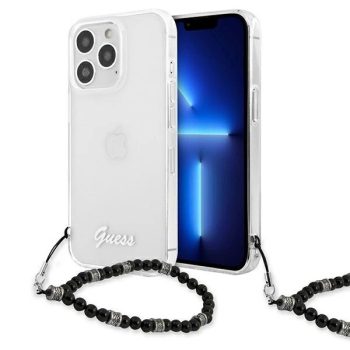   Guess GUHCP13XKPSBK iPhone 13 Pro Max 6.7", átlátszó hátlap, tok Pearl, fekete