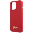 Guess GUHCP13XLSLMGRE iPhone 13 Pro Max 6.7" hátlap, tok Silicone Vintage Gold Logo, piros