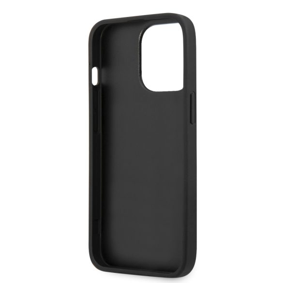 Guess iPhone 13 Pro Max Saffiano 4G Metal Logo (GUHCP13XSA4GSBK) hátlap, tok, fekete