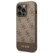 Guess GUHCP14LG4GLBR iPhone 14 Pro 6,1" hátlap, tok 4G Stripe Collection, barna