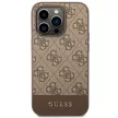 Guess GUHCP14LG4GLBR iPhone 14 Pro 6,1" hátlap, tok 4G Stripe Collection, barna