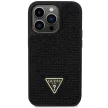 Guess GUHCP14LHDGTPK Rhinestone Triangle iPhone 14 Pro 6.1", hátlap, tok, fekete