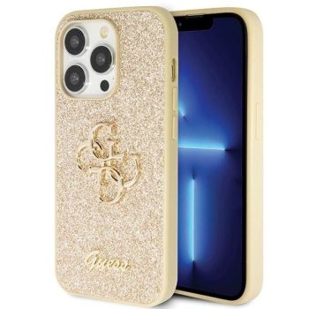   Guess GUHCP14LHG4SGD hátlap, tok iPhone 14 Pro Glitter Script Big 4G, arany