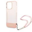 Guess iPhone 14 Pro Translucent Pearl Strap (GUHCP14LHGCOHP) hátlap, tok, rózsaszín