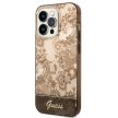 Guess GUHCP14LHGPLHC iPhone 14 Pro 6.1" hátlap, tok Porcelain Collection, barna