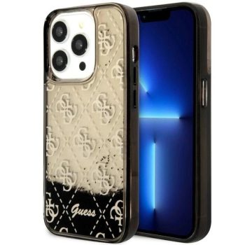   Guess GUHCP14LLC4PSGK iPhone 14 Pro 6.1" hátlap, tok Liquid Glitter 4G Transculent, fekete