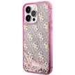 Guess GUHCP14LLC4PSGP iPhone 14 Pro 6.1" hátlap, tok Liquid Glitter 4G Transculent, rózsaszín