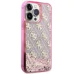 Guess GUHCP14LLC4PSGP iPhone 14 Pro 6.1" hátlap, tok Liquid Glitter 4G Transculent, rózsaszín