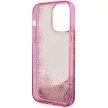 Guess GUHCP14LLC4PSGP iPhone 14 Pro 6.1" hátlap, tok Liquid Glitter 4G Transculent, rózsaszín