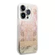 Guess iPhone 14 Pro Flower Liquid Glitter (GUHCP14LLFLSD) hátlap, tok, színes