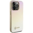 Guess Saffiano Iridescent Script hátlap, tok iPhone 14 Pro, arany