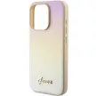 Guess Saffiano Iridescent Script hátlap, tok iPhone 14 Pro, arany