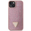 Guess iPhone 14 Plus hardcase Rhinestone Triangle (GUHCP14MHDGTPP) hátlap, tok, rózsaszín
