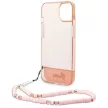 Guess GUHCP14MHGCOHP iPhone 14 Plus 6.7" hátlap, tok Translucent Pearl Strap, rózsaszín
