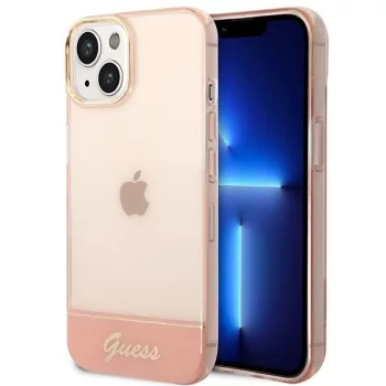   Guess GUHCP14MHGCOP Translucent iPhone 14 Plus/15 Plus 6.7" hátlap, tok, rózsaszín