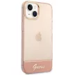 Guess GUHCP14MHGCOP Translucent iPhone 14 Plus/15 Plus 6.7" hátlap, tok, rózsaszín