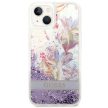 Guess GUHCP14MLFLSU Flower Liquid Glitter iPhone 14 Plus/15 Plus 6.7", hátlap, tok, lila