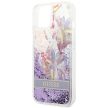Guess GUHCP14MLFLSU Flower Liquid Glitter iPhone 14 Plus/15 Plus 6.7", hátlap, tok, lila