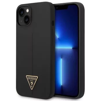   Guess GUHCP14MSLTGK Silicone Triangle iPhone 14 Plus/15 Plus 6.7", hátlap, tok, fekete