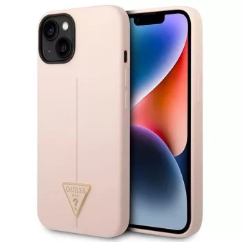   Guess GUHCP14MSLTGP iPhone 14 Plus 6.7" hátlap, tok Silicone Triangle, rózsaszín