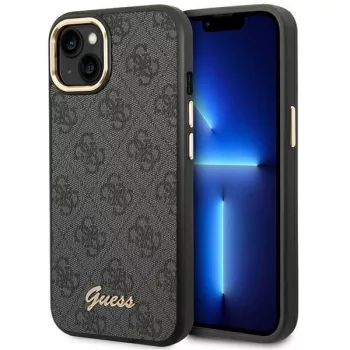   Guess GUHCP14SHG4SHK iPhone 14 6.1" 6.1 " hátlap, tok 4G Vintage Gold Logo, fekete