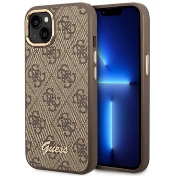   Guess GUHCP14SHG4SHW iPhone 14 6.1" 6.1" hátlap, tok 4G Vintage Gold Logo, barna