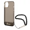 Guess GUHCP14SHGCOHK iPhone 14 6.1", hátlap, tok, fekete áttetsző gyöngyház óraszíjjal