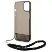 Guess GUHCP14SHGCOHK iPhone 14 6.1", hátlap, tok, fekete áttetsző gyöngyház óraszíjjal