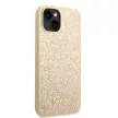 Guess iPhone 14 Glitter Flakes Metal Logo (GUHCP14SHGGSHD) hátlap, tok, arany