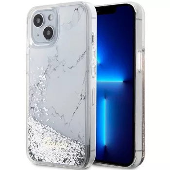   Guess Liquid Glitter Marble hátlap, tok iPhone 14 6.1", fehér