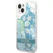 Guess GUHCP14SLFLSN iPhone 14 6.1 " hátlap, tok Flower Liquid Glitter, zöld