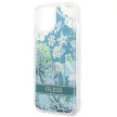Guess GUHCP14SLFLSN iPhone 14 6.1 " hátlap, tok Flower Liquid Glitter, zöld