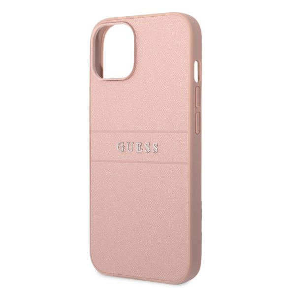 Guess iPhone 14 PU Leather Saffiano (GUHCP14SPSASBPI) hátlap, tok, rózsaszín