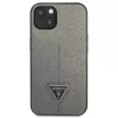 Guess GUHCP14SPSATLG iPhone 14 6.1 " hátlap, tok SaffianoTriangle Logo, ezüst