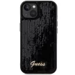 Guess Sequin Script Metal hátlap, tok iPhone 14/15/13, fekete