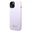 Guess GUHCP14SSLSMU iPhone 14 6.1" hátlap, tok Silicone Vintage Gold Logo, lila