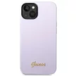 Guess GUHCP14SSLSMU iPhone 14 6.1" hátlap, tok Silicone Vintage Gold Logo, lila