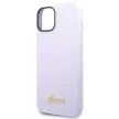 Guess GUHCP14SSLSMU iPhone 14 6.1" hátlap, tok Silicone Vintage Gold Logo, lila