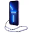 Guess GUHCP14XHGCOHU iPhone 14 Pro Max 6.7" hátlap, tok Translucent Pearl Strap, lila